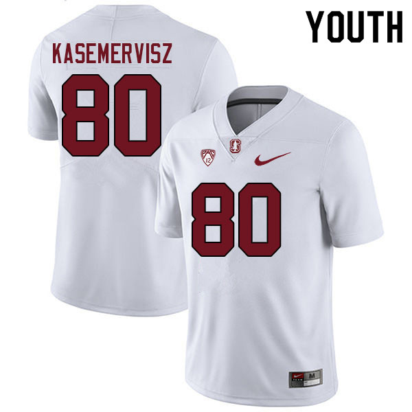 Youth #80 David Kasemervisz Stanford Cardinal College Football Jerseys Sale-White - Click Image to Close